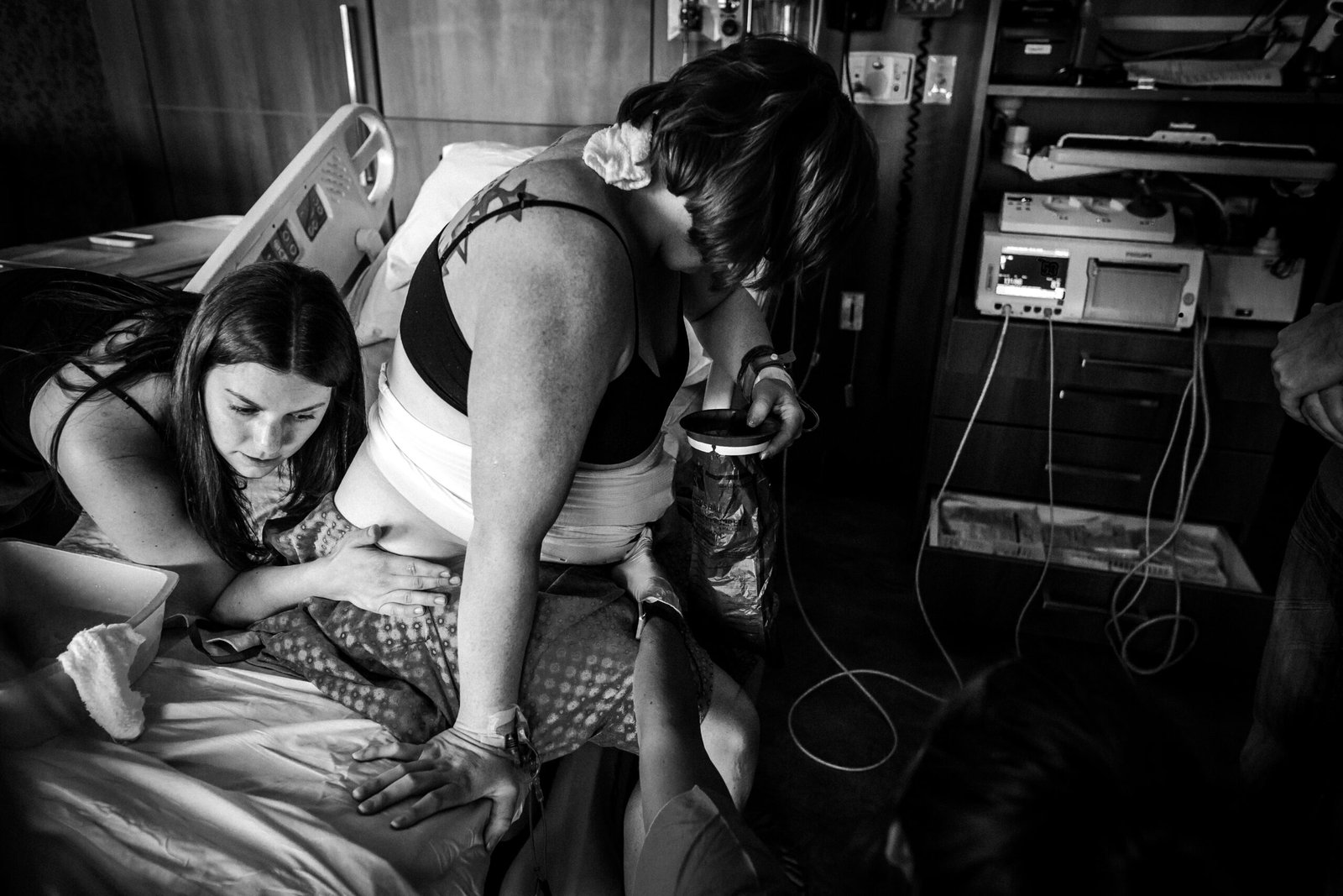 A doula supporting a family in the hospital